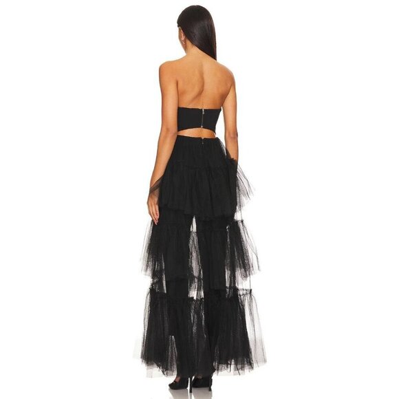 BCBGMAXAZRIA Ambrosia Jumpsuit Gown Black Womens Size 2 - Picture 3 of 10